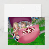 Carte Postale Enfants en art lunaire du Carnaval (Devant / Derrière)