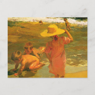 Carte Postale Enfants en bord de mer - Joaquín Sorolla