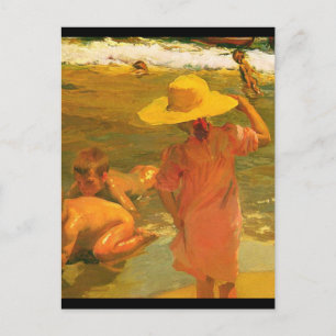 Carte Postale Enfants en bord de mer - Joaquín Sorolla