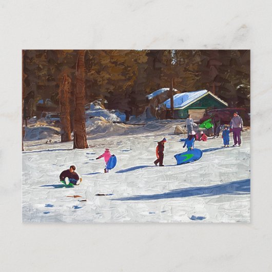 Carte Postale Enfants en neige (Devant)