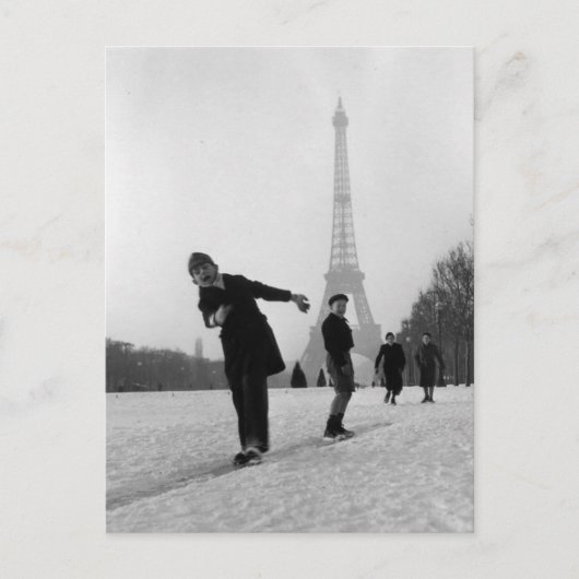 Carte Postale Enfants et neige - Paris - 1945 - Robert Doisneau (Devant)
