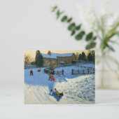 Carte Postale Enfants faisant de la luge Monyash Derbyshire (Debout devant)