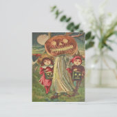 Carte Postale Enfants Fantôme Jack O'Lantern Citrouille (Debout devant)