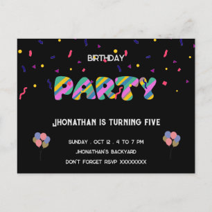 Carte Postale Enfants fête d'anniversaire cool