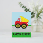 Carte Postale Enfants garçons Construction camion (Debout devant)