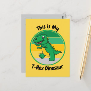 Carte Postale Enfants Halloween Dinosaure Ceci est Mon T-Rex Din