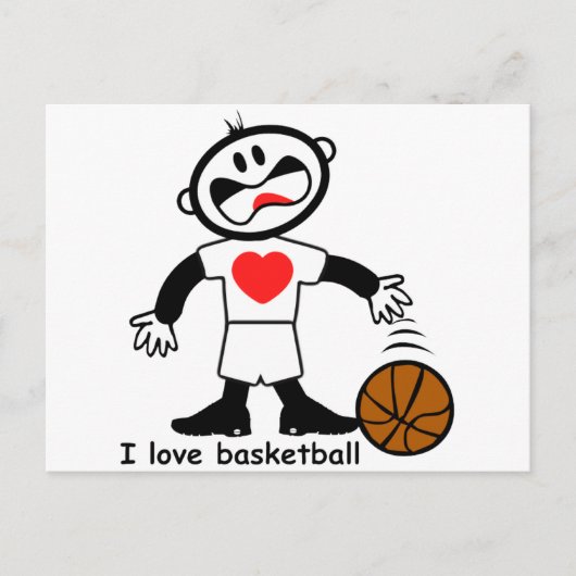 Carte Postale Enfants J'Aime Basketball (Devant)