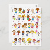 Carte Postale Enfants jouant (Devant / Derrière)