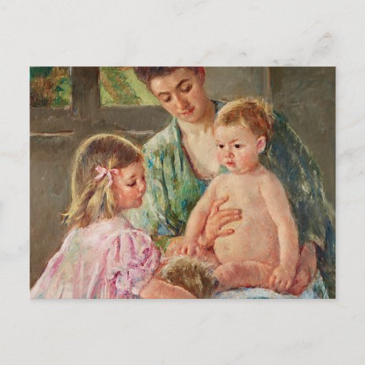Carte Postale Enfants jouant avec un chien par Mary Cassatt (Devant)