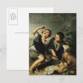 Carte Postale Enfants mangeant une tarte, 1670-75 (Devant / Derrière)