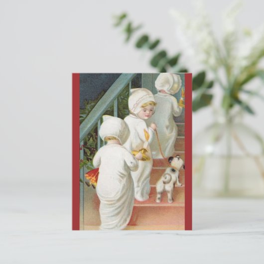 Carte Postale Enfants marchant sur la pointe des pieds dans l'es (Debout devant)