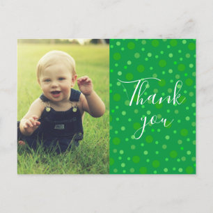 Carte Postale Enfants Merci Green Polka