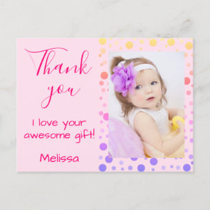 Carte Postale Enfants Merci Mignon Multicolore Points