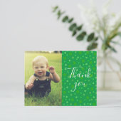 Carte Postale Enfants Merci Vert Polka (Debout devant)