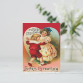 Carte Postale Enfants mignons Danser Poème Coeur (Debout devant)