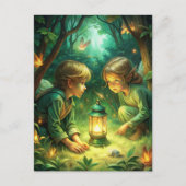 Carte Postale Enfants mignons en forêt (Devant)