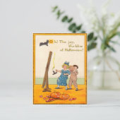 Carte Postale Enfants Mignons Farce Citrouille (Debout devant)