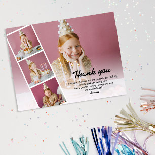 Carte Postale Enfants Modernes Photo Anniversaire Remerciements