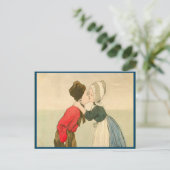 Carte Postale Enfants néerlandais vintages s'embrasser (Debout devant)