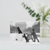Carte Postale Enfants neige Paris 1930 (Debout devant)