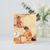 Carte Postale Enfants nostalgiques jouant dans le sable (Debout devant)