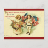 Carte Postale Enfants patriotiques vintage Première Guerre mondi (Devant)