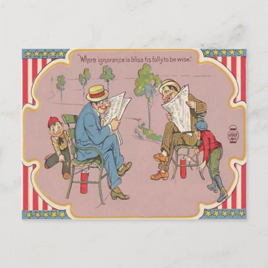 Carte Postale Enfants Prêter Hommes Fireworks Firecracker (Devant)