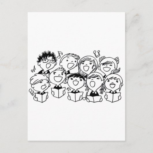 Carte Postale Enfants qui chantent avec joie (Devant)