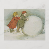 Enfants Roulant Boules De Neige