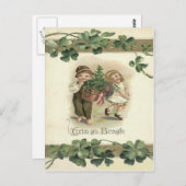 Carte Postale Enfants Shamrock Erin Go Bragh (Devant / Derrière)