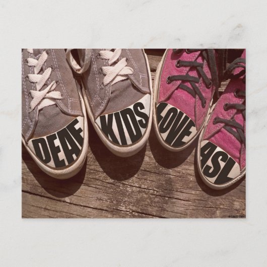 Carte Postale Enfants Sourds Aimer ASL (Devant)