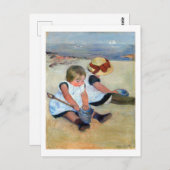 Carte Postale Enfants sur la plage, Cassatt (Devant / Derrière)