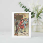 Carte Postale Enfants tenant un Citrouille, Dindons (Debout devant)