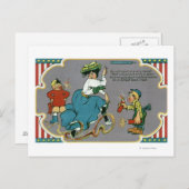 Carte Postale Enfants Tormentant une femme avec des feux d'artif (Devant / Derrière)