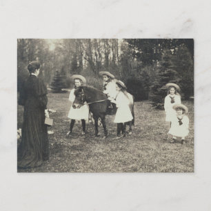 Carte Postale Enfants Tsar & Tsarina de Russie avec poney - OTMA