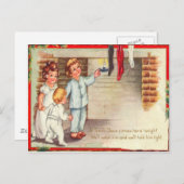 Carte Postale Enfants vérifiant les bas (Devant / Derrière)