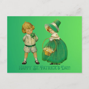 Carte Postale Enfants vintages Bonne Saint Patrick