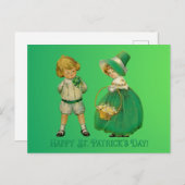 Carte Postale Enfants vintages Bonne Saint Patrick (Devant / Derrière)