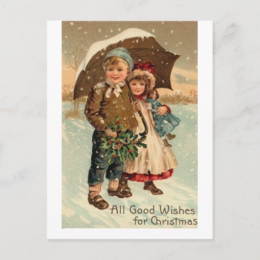Carte Postale Enfants vintages petits Noël (Devant)