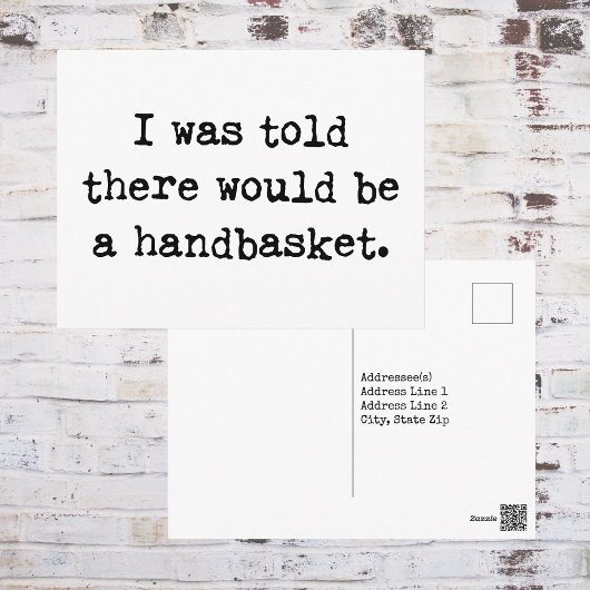 Carte Postale Enfer dans un mème de panier