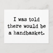 Carte Postale Enfer dans un mème de panier (Devant)