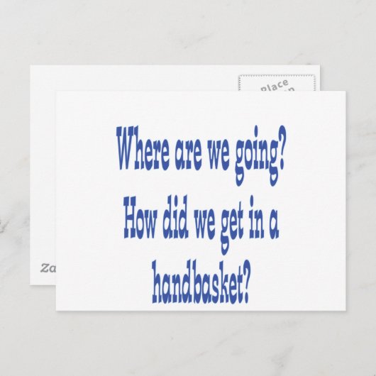 Carte Postale Enfer dans un panier (Devant / Derrière)