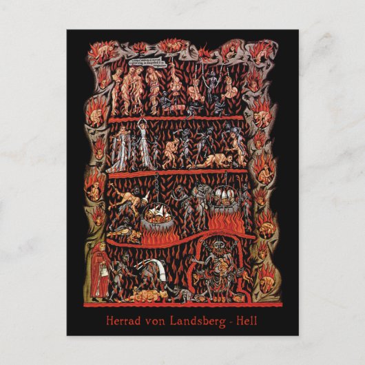 Carte Postale Enfer de Hortus Deliciarum (Devant)