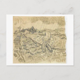 Carte Postale Enfermé Field Sower en pluie, Vincent van Gogh