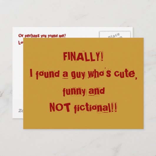 Carte Postale Enfin (Devant / Derrière)