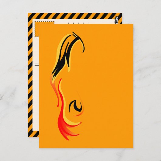 Carte Postale enflammé (Devant / Derrière)