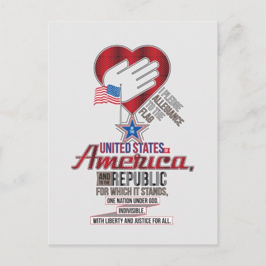 Carte Postale Engagement d'allégeance des États-Unis (Devant)