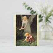 Carte Postale Engel und Mädchen im Wald. (Debout devant)