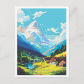 Carte Postale Engelberg Suisse Illustration de voyage vintage (Devant)