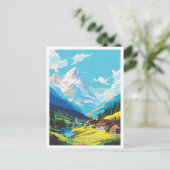 Carte Postale Engelberg Suisse Illustration de voyage vintage (Debout devant)